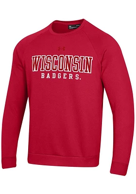 Under Armour Wisconsin Badgers Mens All Day Fleece Long Sleeve Crew Sweatshirt