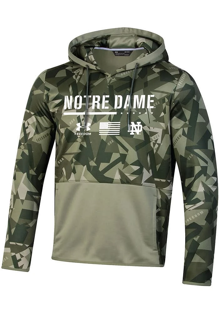 Under Armour Notre Dame Fighting Irish Mens Green Sideline Freedom Hood