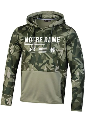 Under Armour Notre Dame Fighting Irish Mens Green Sideline Freedom Hood