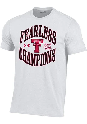 Under Armour Texas Tech Red Raiders White Script Throwback Short Sleeve T Shirt