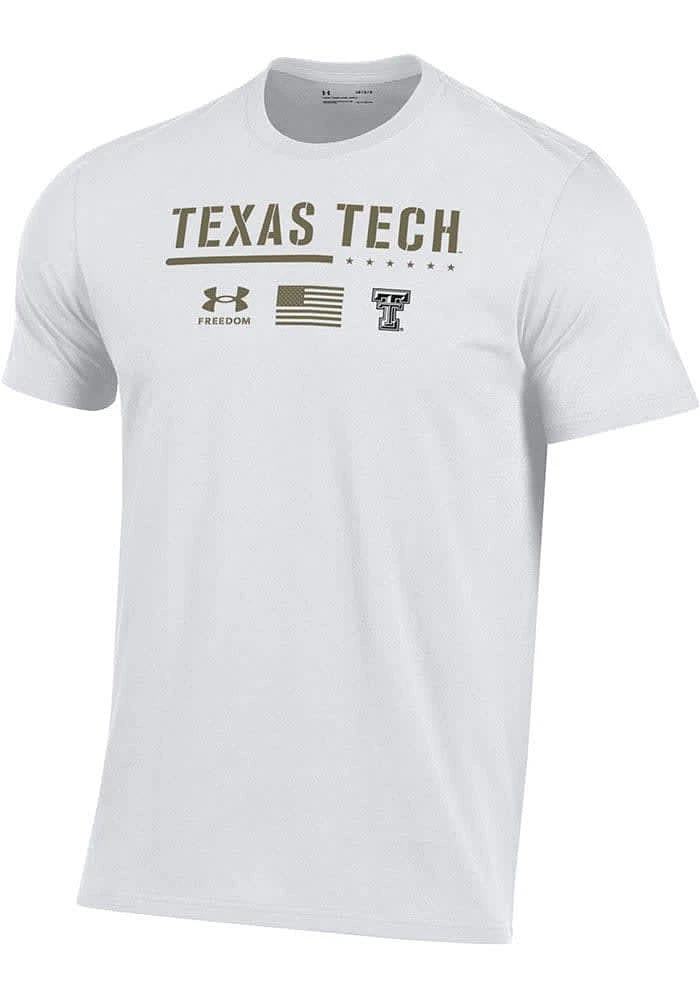 Under Armour Texas Tech Red Raiders White Logo Sideline Freedom Short Sleeve T Shirt