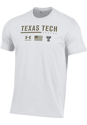 Under Armour Texas Tech Red Raiders White Logo Sideline Freedom Short Sleeve T Shirt