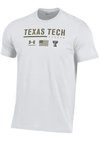 Under Armour Texas Tech Red Raiders White Logo Sideline Freedom Short Sleeve T Shirt