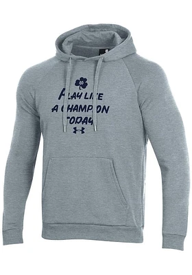 Under Armour Notre Dame Fighting Irish Mens Silver Slogan Long Sleeve Hoodie