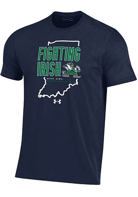 Under Armour Notre Dame Fighting Irish Navy Blue State Performance Cotton Short Sleeve T Shirt
