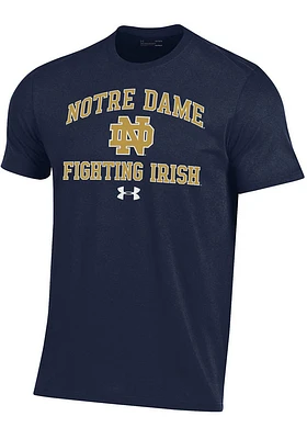 Under Armour Notre Dame Fighting Irish Navy Blue Wordmark Performance Cotton Short Sleeve T Shirt