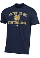 Under Armour Notre Dame Fighting Irish Navy Blue Wordmark Performance Cotton Short Sleeve T Shirt