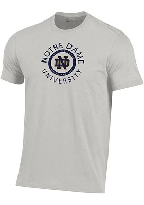 Under Armour Notre Dame Fighting Irish Grey Wordmark Performance Cotton Short Sleeve T Shirt