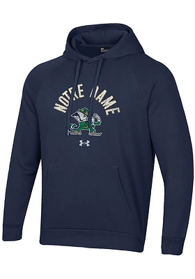 Under Armour Notre Dame Fighting Irish Mens Navy Blue All Day Fleece Hood Long Sleeve Hoodie