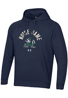 Under Armour Notre Dame Fighting Irish Mens Navy Blue All Day Fleece Hood Long Sleeve Hoodie