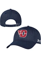 Under Armour Dayton Flyers Garment Washed Cotton Adjustable Hat - Navy Blue