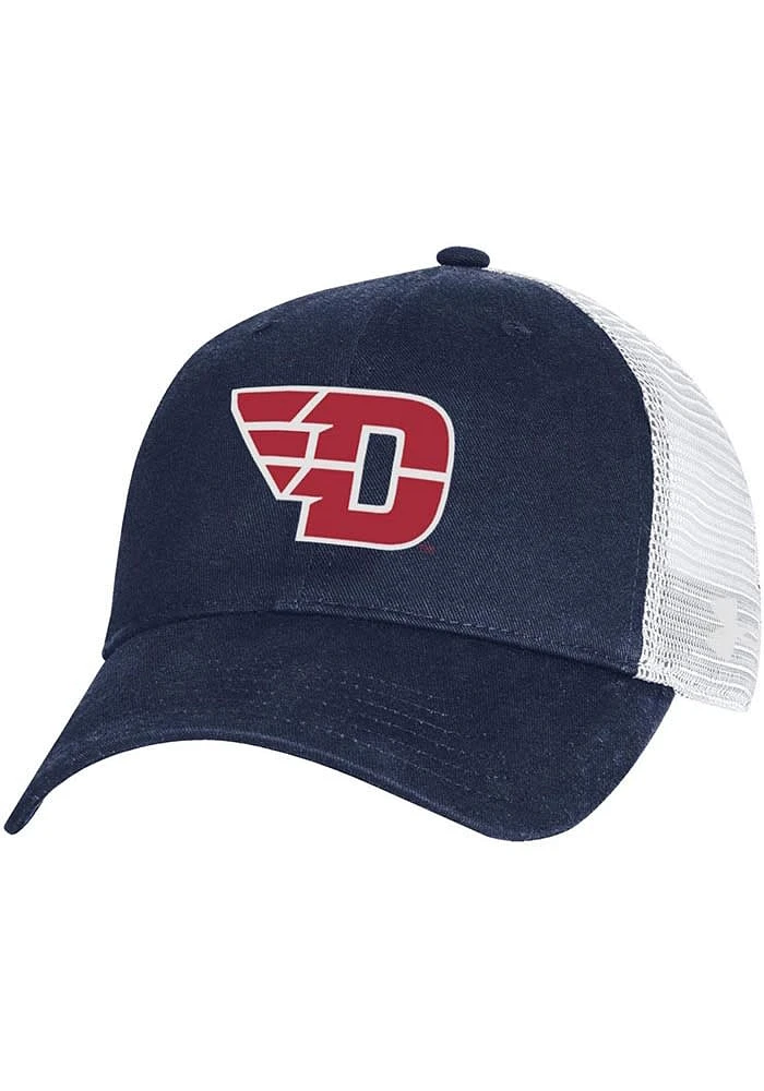 Under Armour Dayton Flyers Washed Performance Cotton Trucker Adjustable Hat - Navy Blue