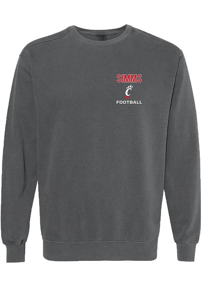 Brian Simms Rally Mens Black Cincinnati Bearcats NIL Embroidered Crew Sweatshirt