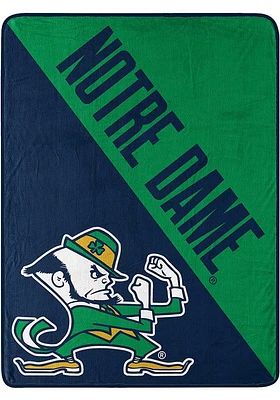 Notre Dame Fighting Irish Walk Off Micro 46x60 Raschel Throw Blanket - Blue