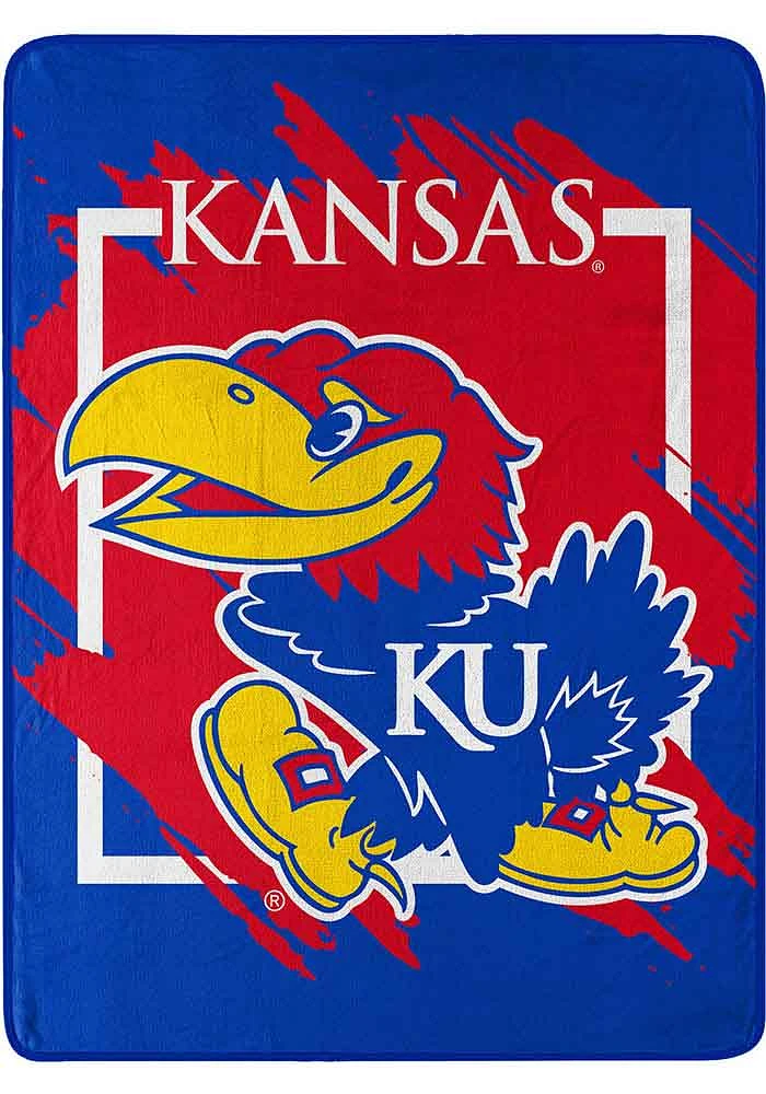 Kansas Jayhawks Dimensional Micro 46x60 Raschel Throw Blanket - Red