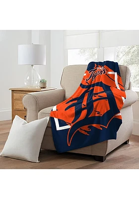 Detroit Tigers Dimensional Micro 46x60 Raschel Throw Blanket - Navy Blue