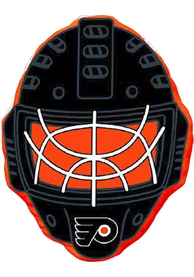Philadelphia Flyers Hockey Mask Cloud Throw Pillow - Orange