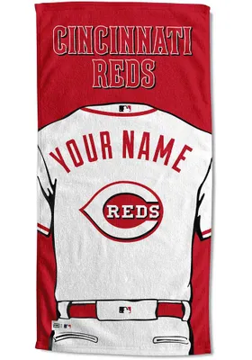 Cincinnati Reds Personalized Jersey Beach Towel