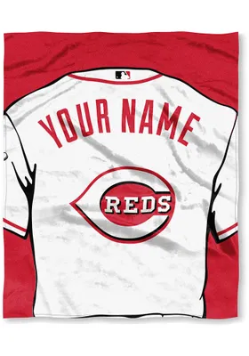 Cincinnati Reds Personalized Jersey Silk Touch Fleece Blanket