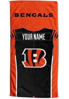 Cincinnati Bengals Personalized Jersey Beach Towel