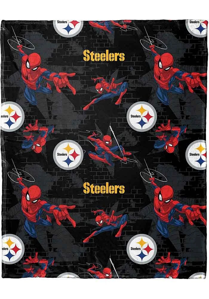 Pittsburgh Steelers 40x50 Spider-Man Hugger Fleece Blanket - Yellow