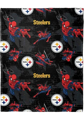 Pittsburgh Steelers 40x50 Spider-Man Hugger Fleece Blanket - Yellow