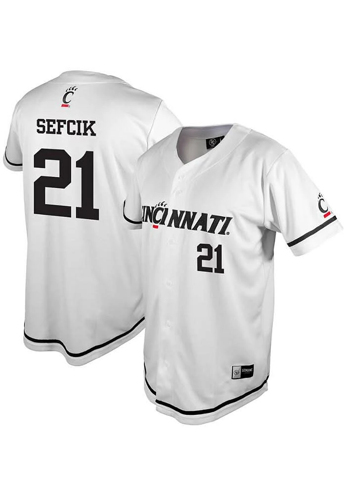 Cal Sefcik Cincinnati Bearcats Mens White NIL Jersey