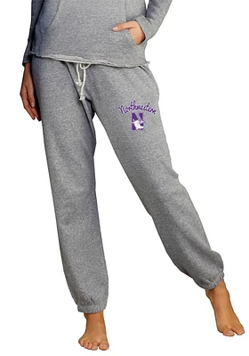 Womens Northwestern Wildcats Grey Concepts Sport Mainstream Sweatpants