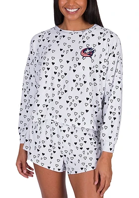 Concepts Sport Columbus Blue Jackets Womens White Epiphany PJ Set