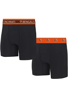 Cincinnati Bengals Mens Black Gauge Wordmark  Boxer Shorts