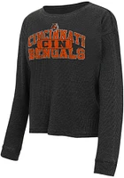 Cincinnati Bengals Womens Charcoal Waffle LS Tee