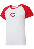 Cincinnati Reds Womens White Gauge Short Sleeve T-Shirt