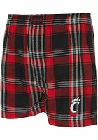 Cincinnati Bearcats Mens Black Region Plaid Boxer Shorts