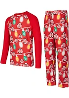 Ohio State Buckeyes Mens Red Christmas Light Sleep Pants