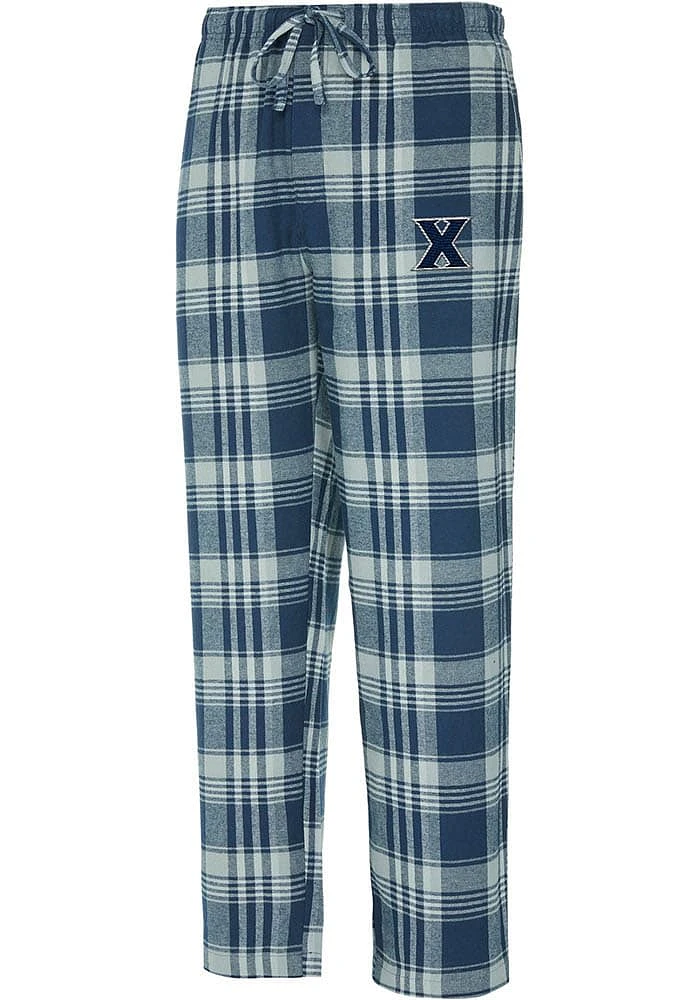 Xavier Musketeers Mens Navy Blue Region Plaid Sleep Pants