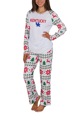 Concepts Sport Kentucky Wildcats Womens White Holiday Tidings PJ Set