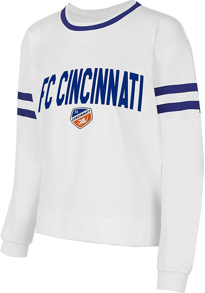 FC Cincinnati Womens White Borough Crew Sweatshirt