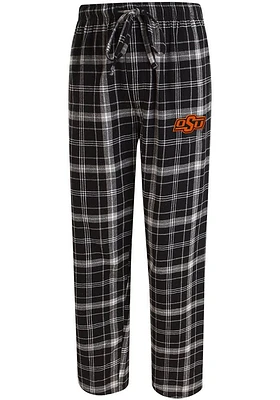 Oklahoma State Cowboys Mens Black Ultimate Plaid Flannel Sleep Pants