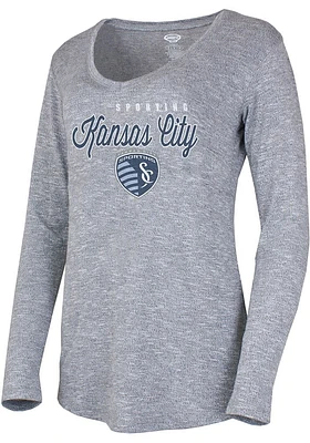 Concepts Sport Sporting Kansas City Womens Grey Layover Loungewear Sleep Shirt