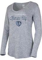Concepts Sport Sporting Kansas City Womens Grey Layover Loungewear Sleep Shirt