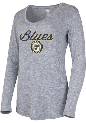 Concepts Sport St Louis Blues Womens Grey Layover Loungewear Sleep Shirt