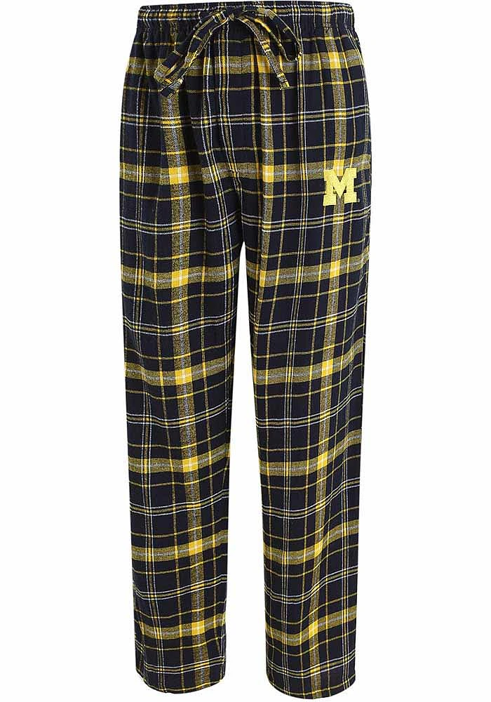Michigan Wolverines Mens Navy Blue Ultimate Plaid Sleep Pants