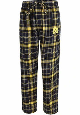 Michigan Wolverines Mens Navy Blue Ultimate Plaid Sleep Pants