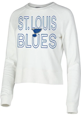 St Louis Blues Womens White Colonnade Crew Sweatshirt