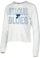 St Louis Blues Womens White Colonnade Crew Sweatshirt
