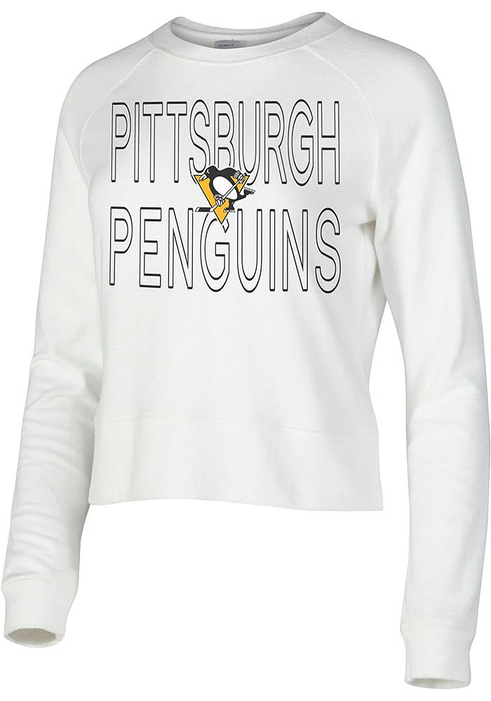 Pittsburgh Penguins Womens White Colonnade Crew Sweatshirt