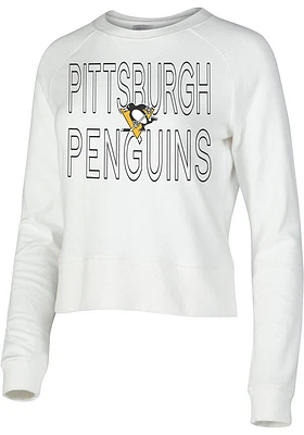 Pittsburgh Penguins Womens White Colonnade Crew Sweatshirt