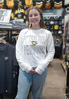 Pittsburgh Penguins Womens White Colonnade Crew Sweatshirt