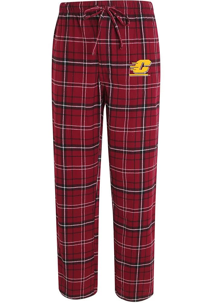Concepts Sport Central Michigan Chippewas Mens Maroon Plaid Flannel Sleep Pants