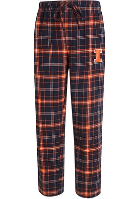 Concepts Sport Illinois Fighting Illini Mens Navy Blue Plaid Flannel Sleep Pants